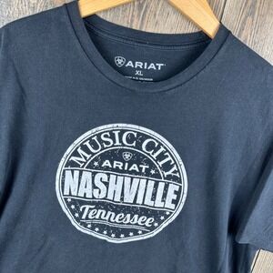 Ariat Nashville Music City Tennessee Graphic T-Shirt Black XL Cotton Polyester